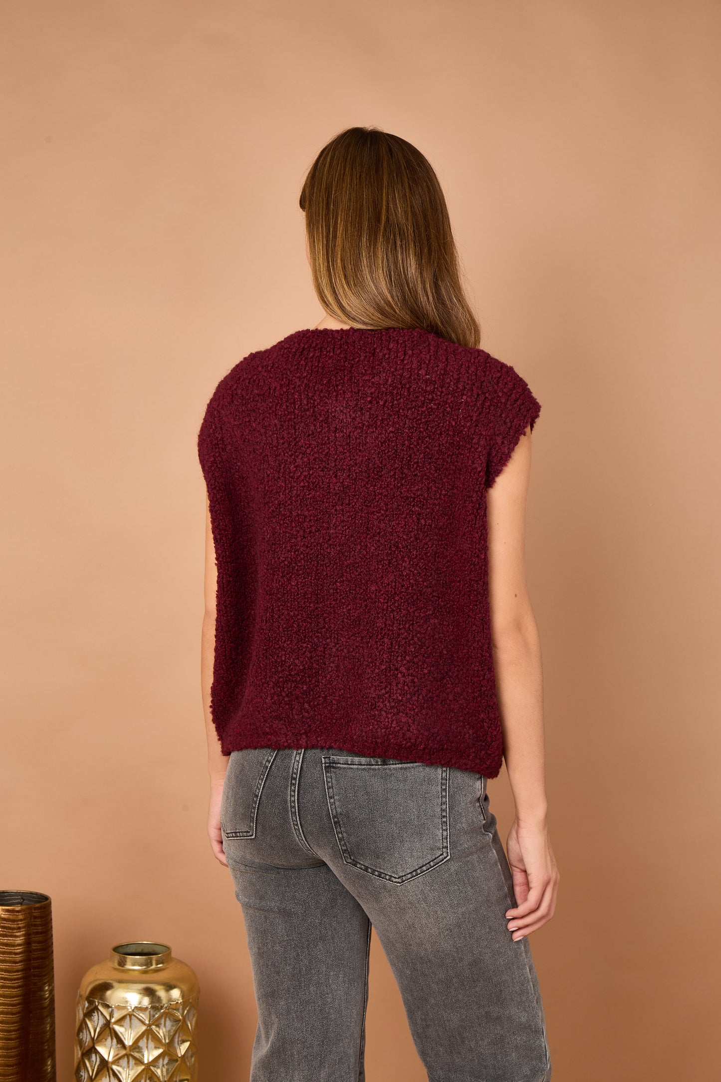 ALPACA BLEND GOLD BUTTON GILET