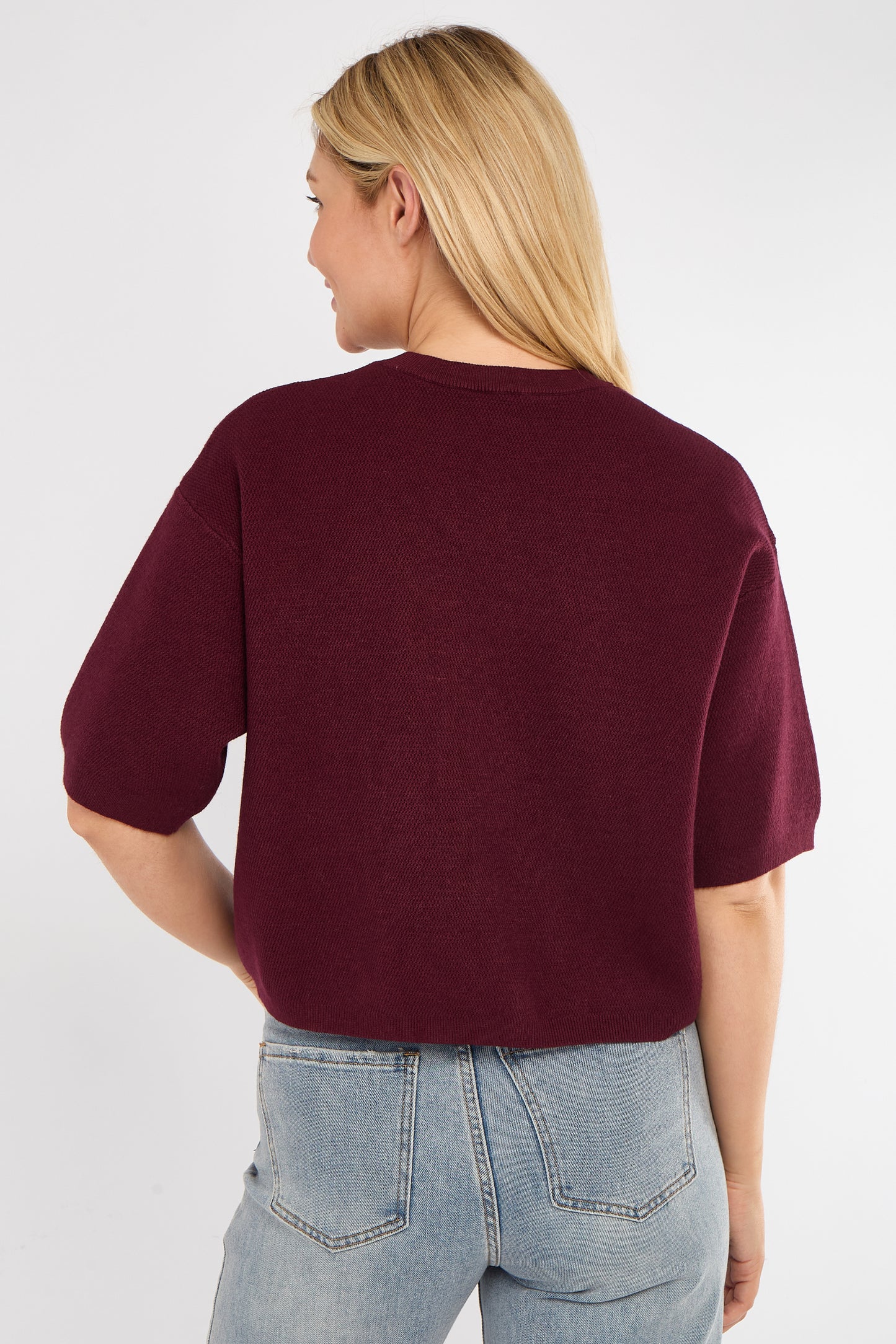 WAFFLE KNIT BOXY JUMPER