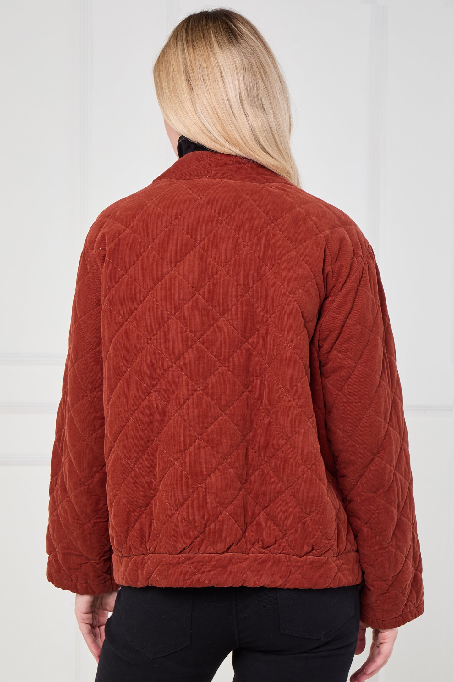 VELVET QUILTED TWO BUTTON JACKET