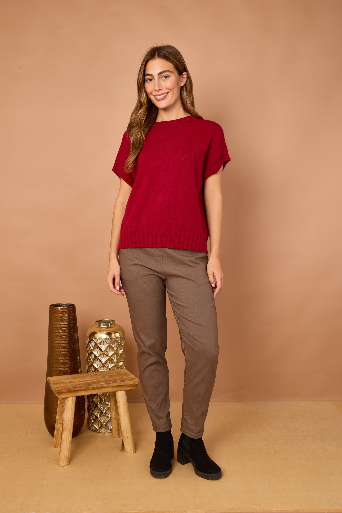 CREW NECK CAP SLEEVE JUMPER