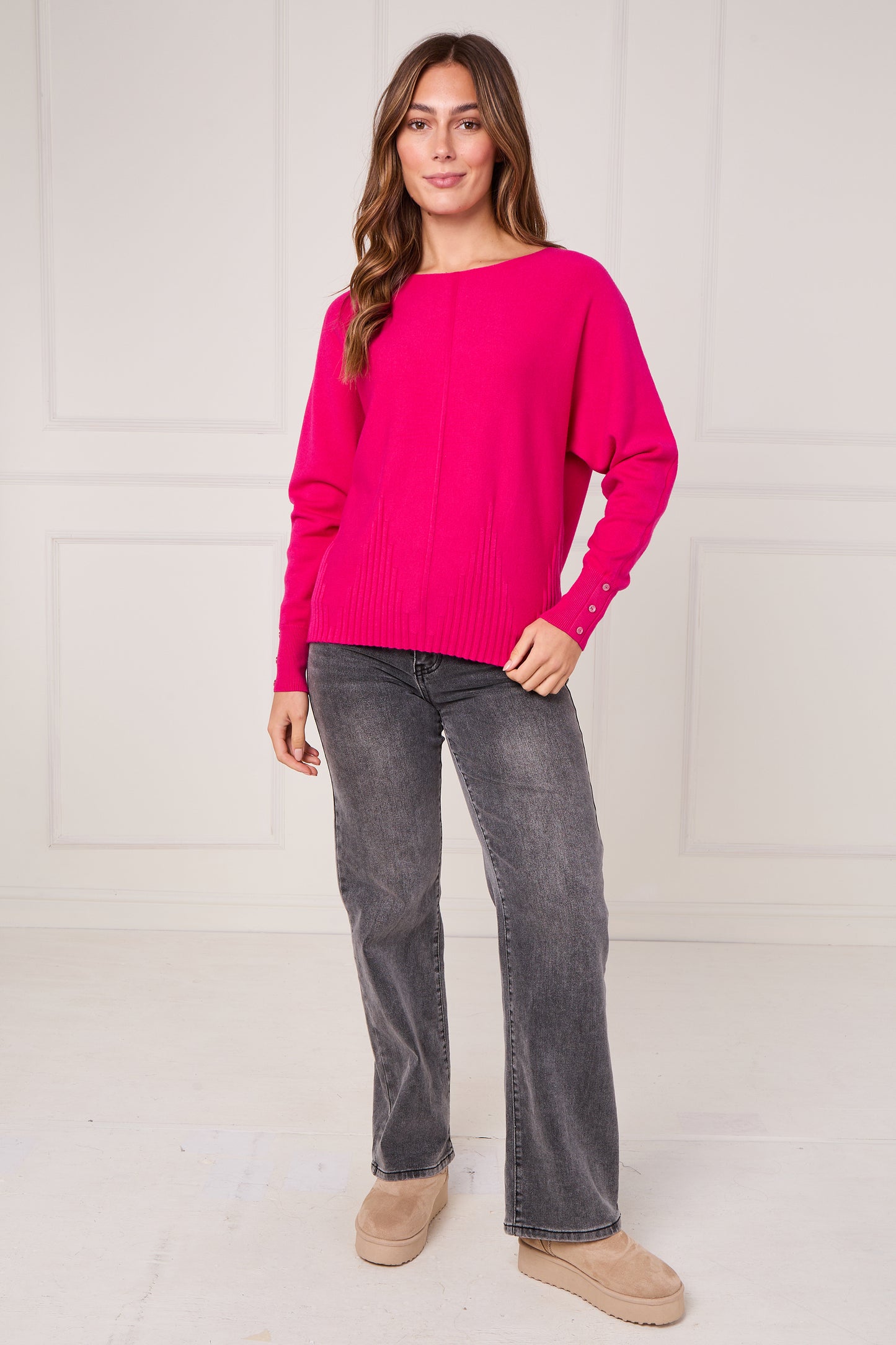 SEAM FRONT RIBBED BOTTOM JUMPER