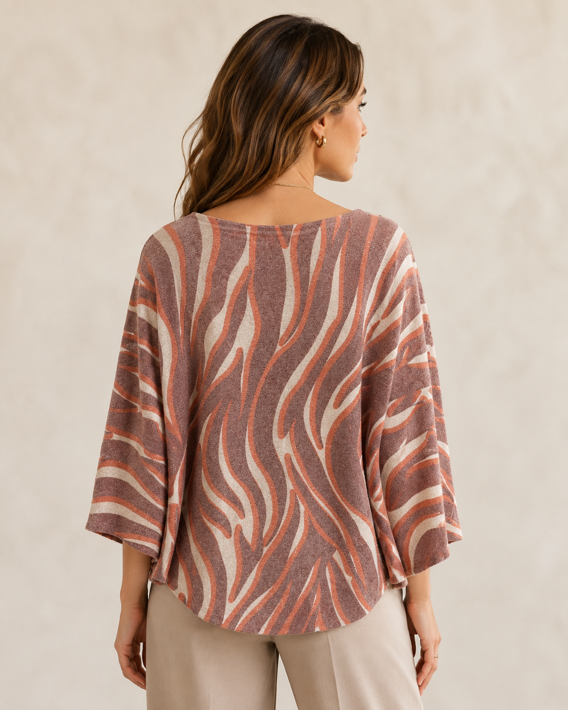 ZEBRA PRINT SCOOP NECK JUMPER
