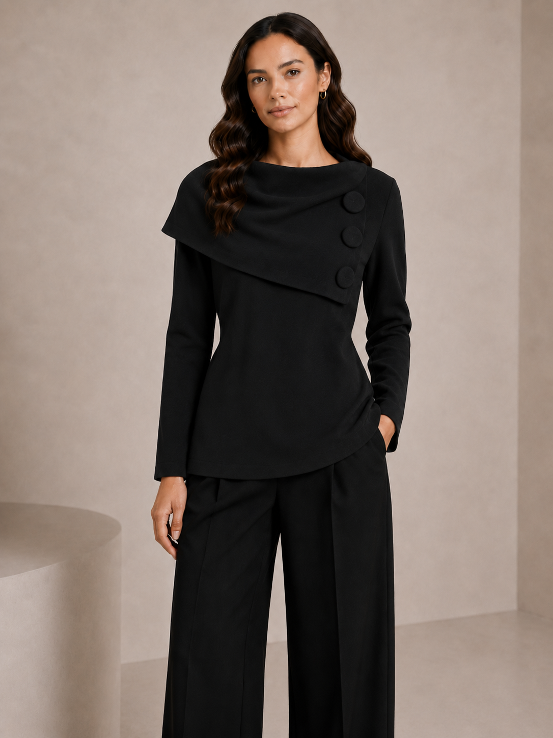 LONG SLEEVE BUTTON DETAIL JUMPER