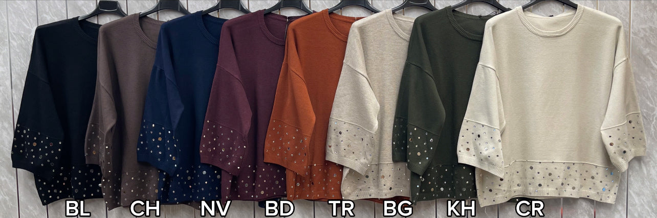 SPARKLE HEM RIBBED JUMPER