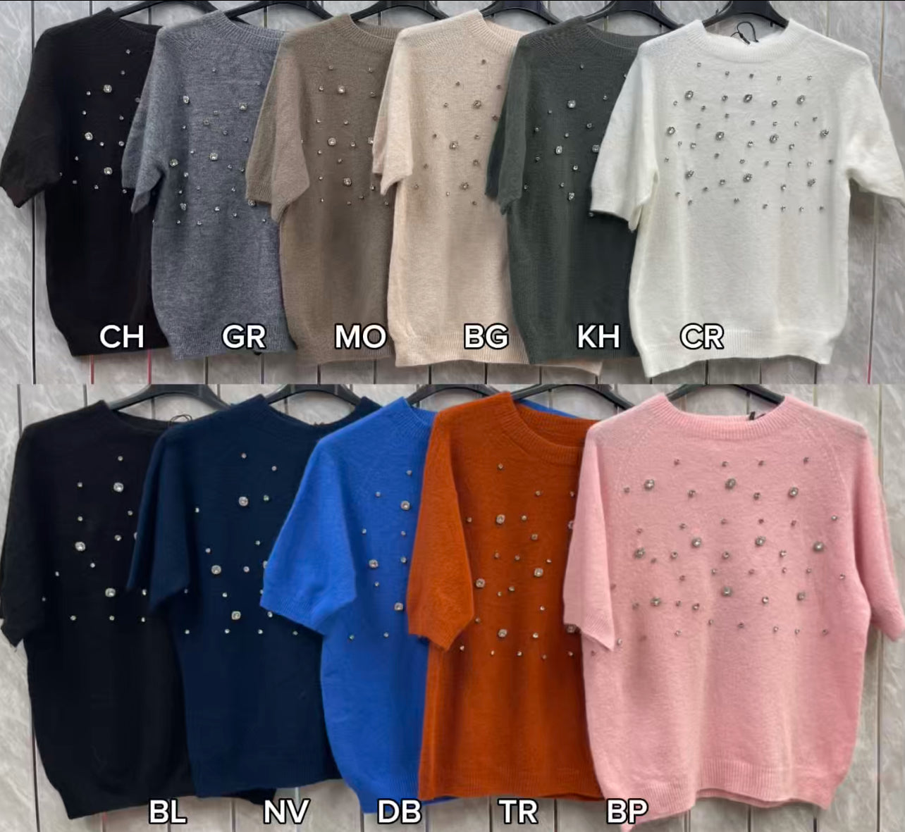 SCOOP DIAMOND HALF SLEEVE JUMPER