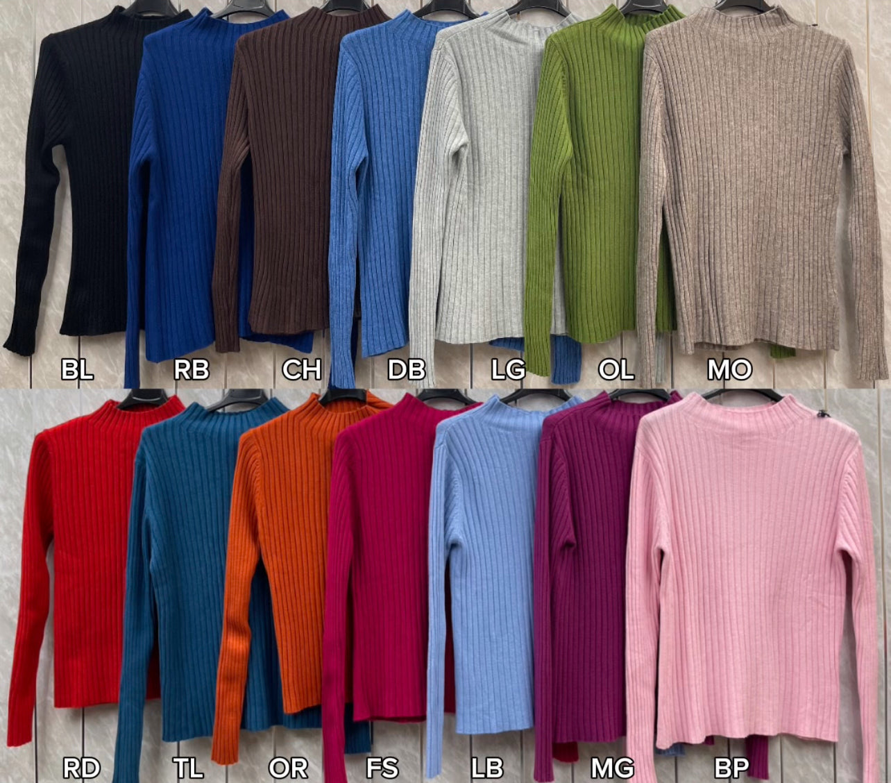 Ribbed Funnel Neck Jumper