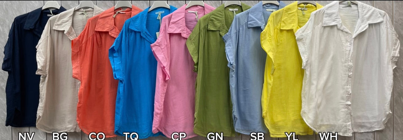 FULLY LINED HALF SLEEVE COTTON SHIRT