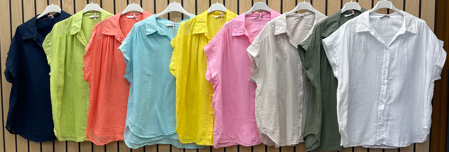 FULLY LINED HALF SLEEVE COTTON SHIRT