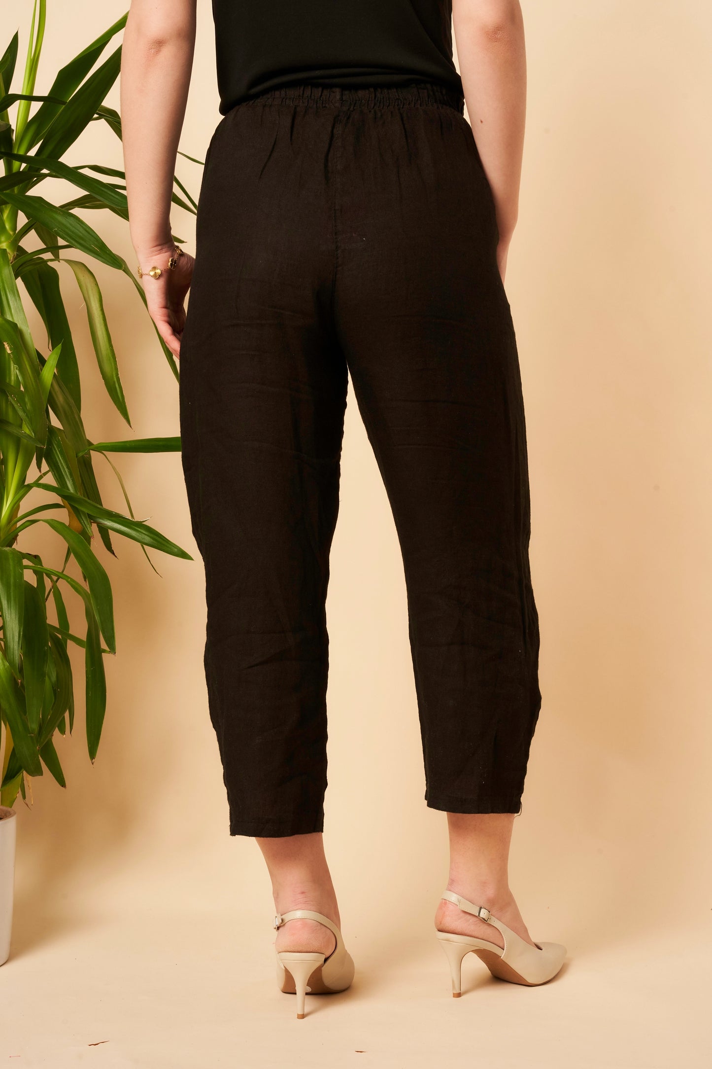SIX BUTTON LINEN TROUSERS