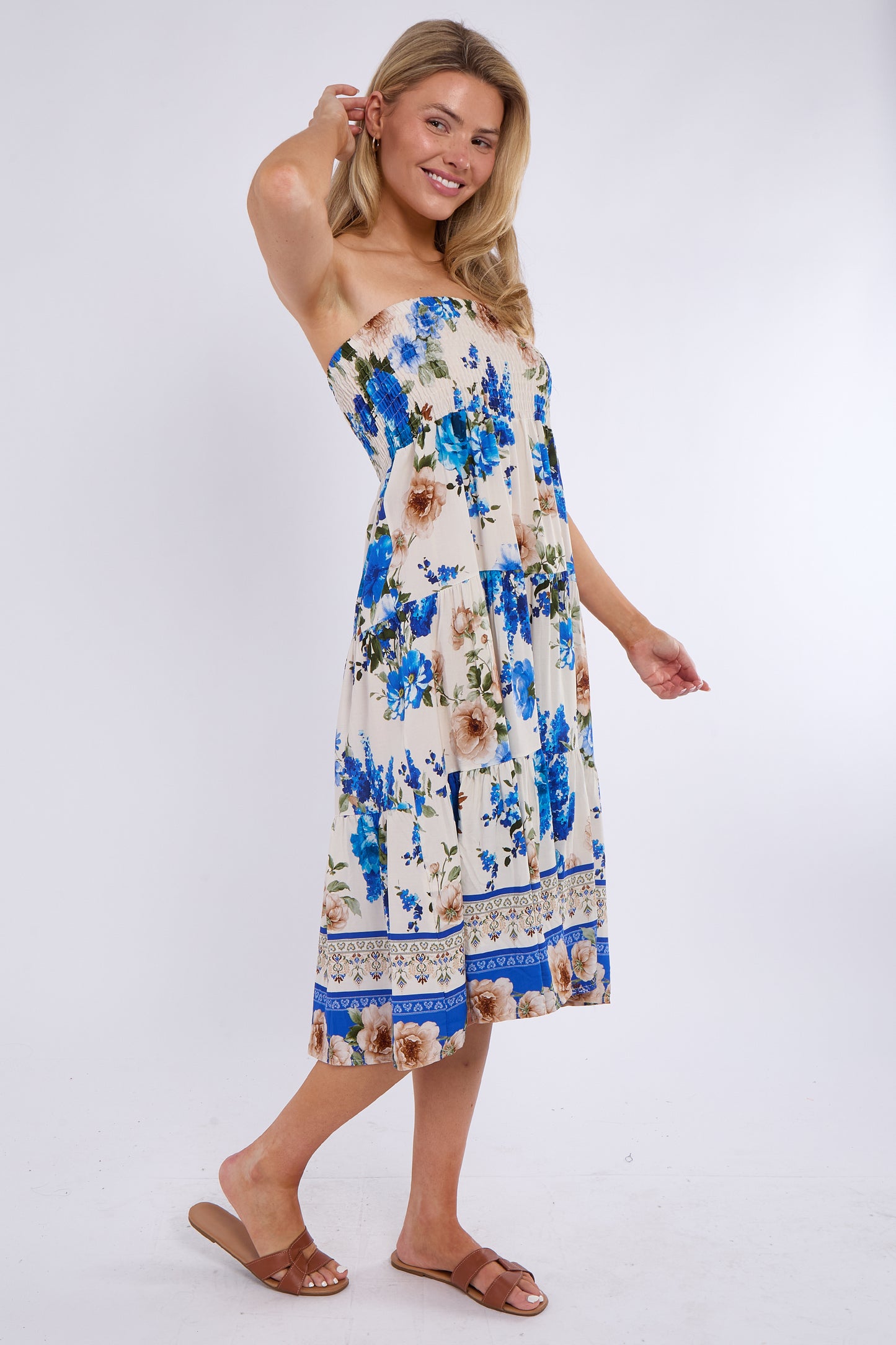 FLORAL ELASTICATED WAIST SKIRT