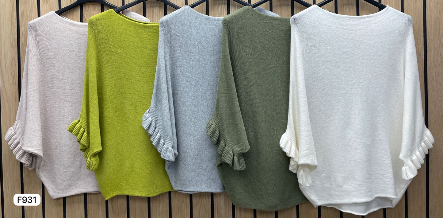 FRILL SLEEVE BATWING JUMPER