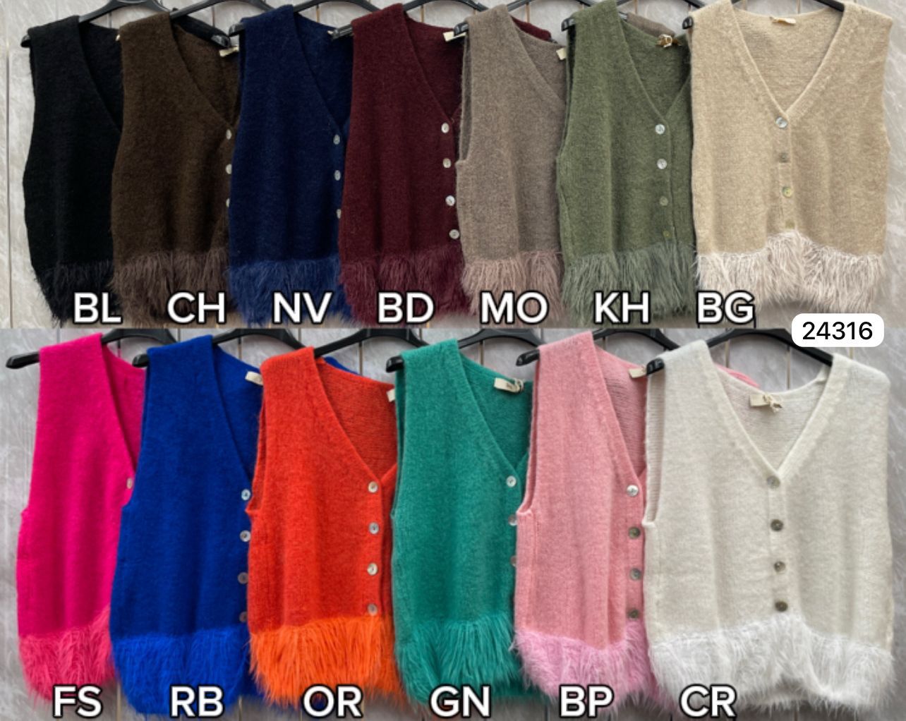 ALPACA FUR BUTTOM GILET