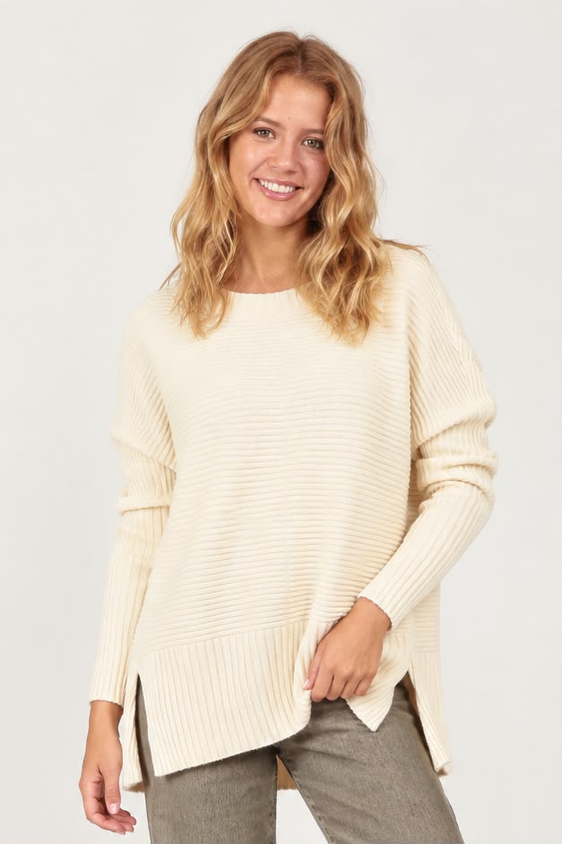 RELAXED FIT RIBBED DETAIL JUMPER