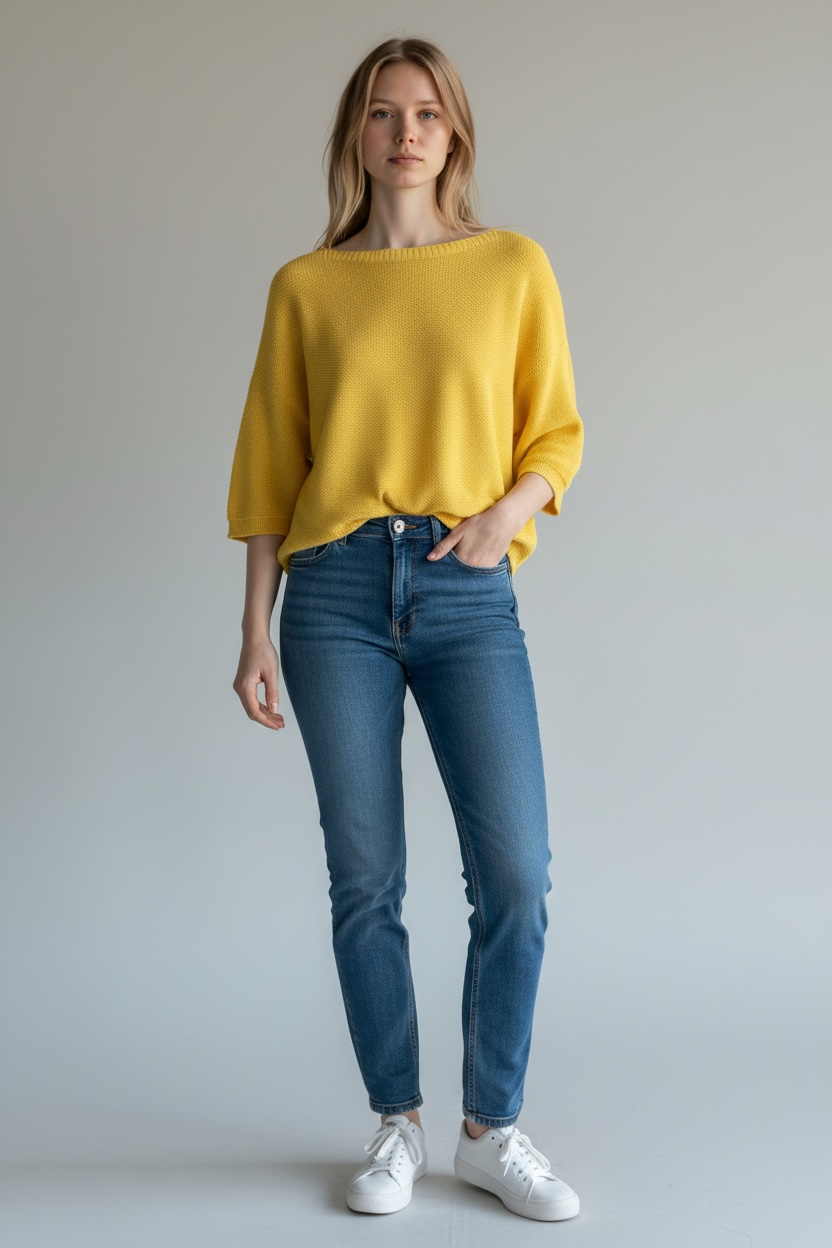 RIBBED HALF SLEEVE WAFFLE KNIT TOP