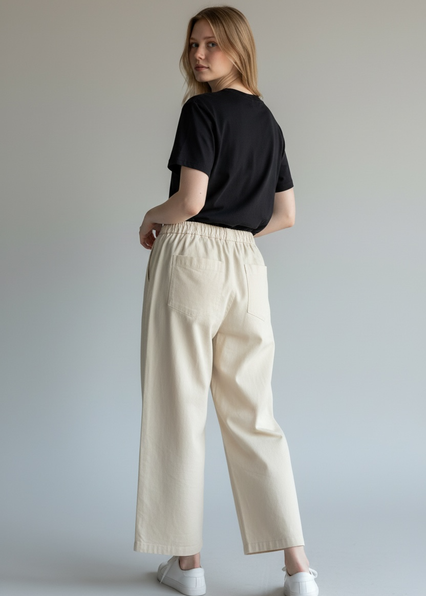 BARREL LEG COTTON TROUSER