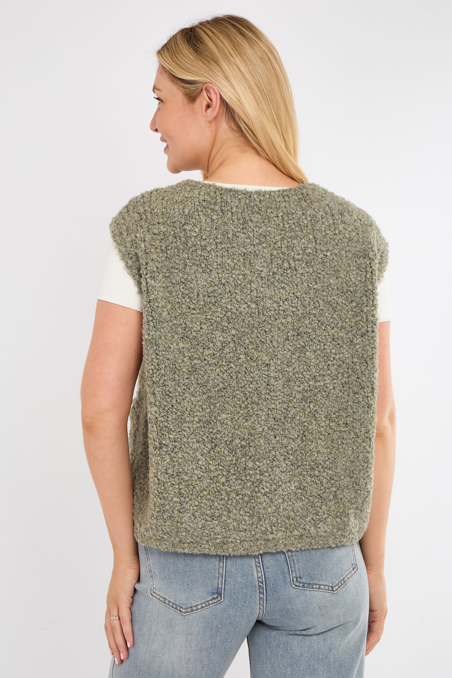 ALPACA BLEND GOLD BUTTON GILET