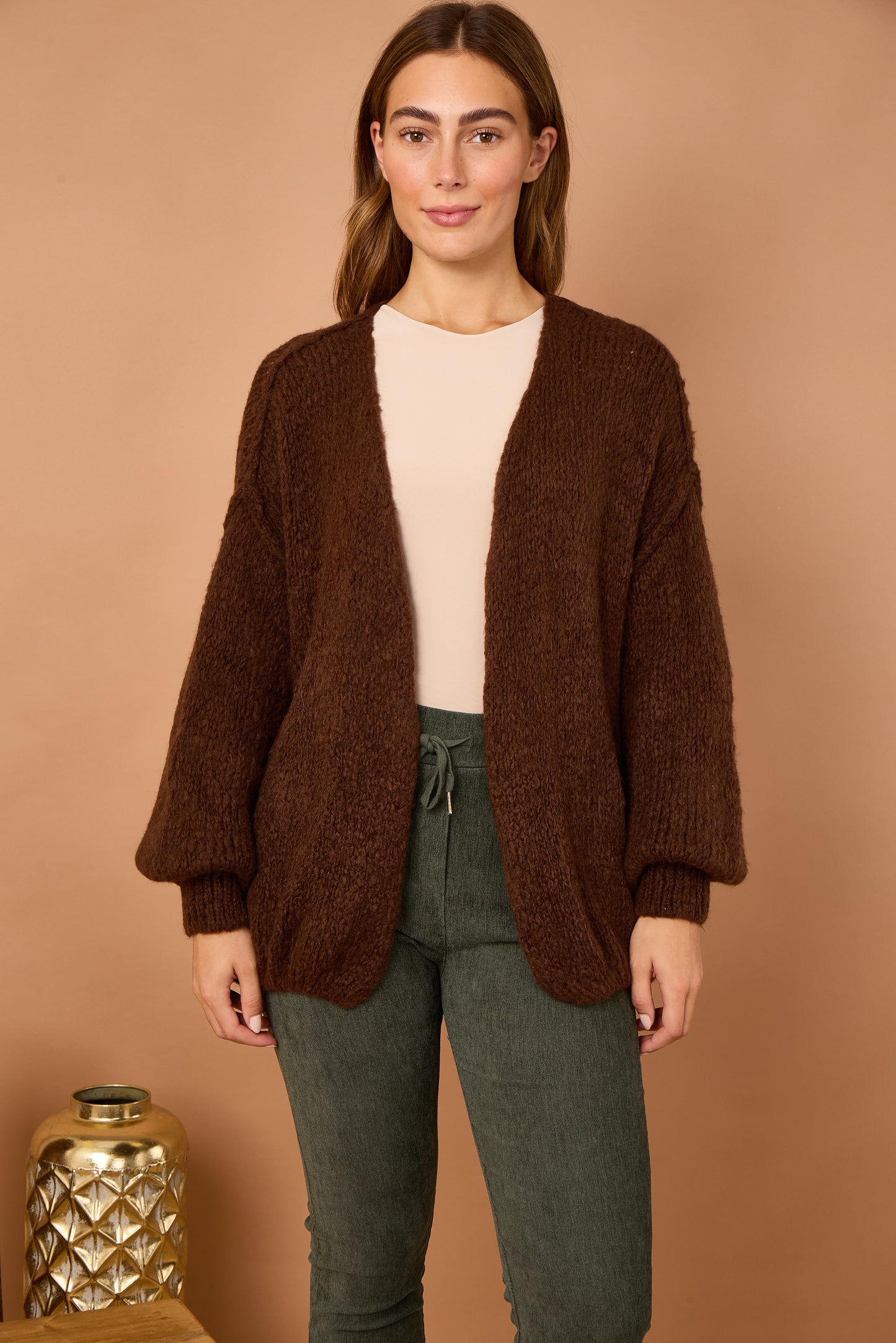 BOUCLE OPEN CARDIGAN