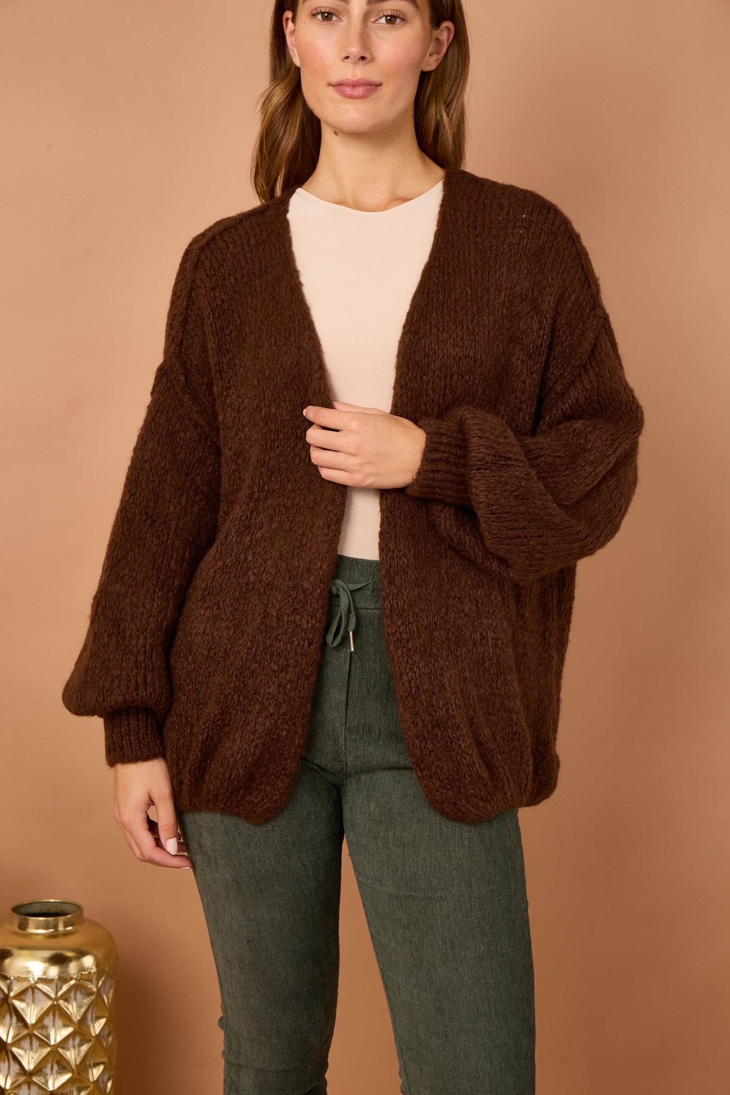BOUCLE OPEN CARDIGAN