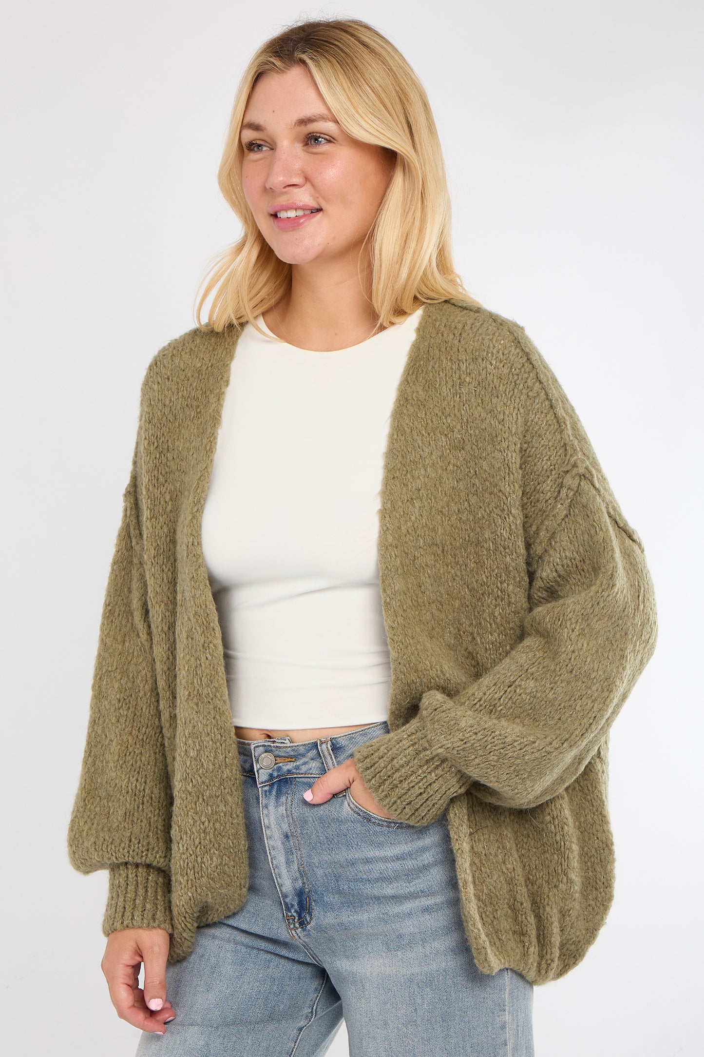BOUCLE OPEN CARDIGAN