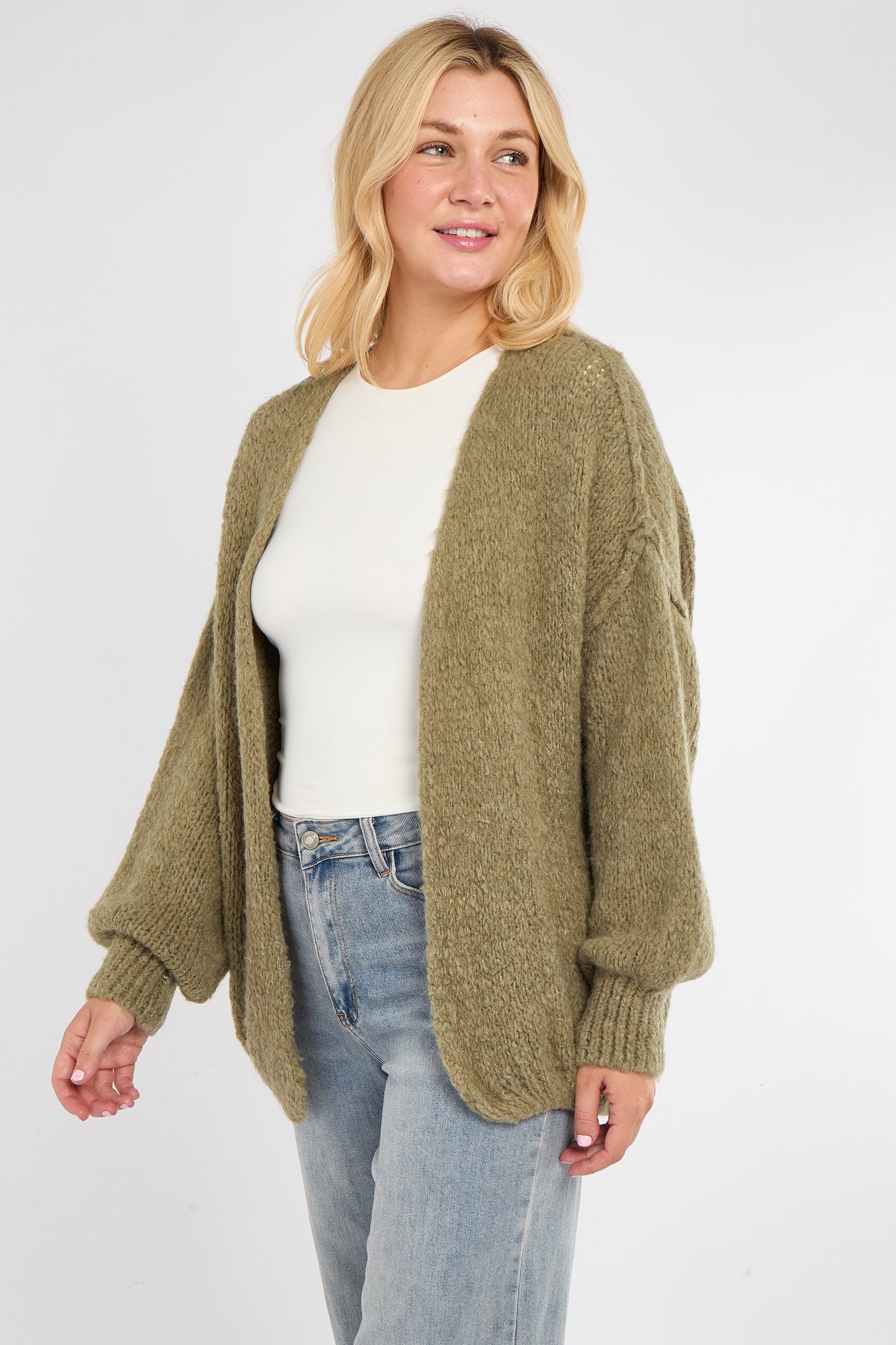 BOUCLE OPEN CARDIGAN