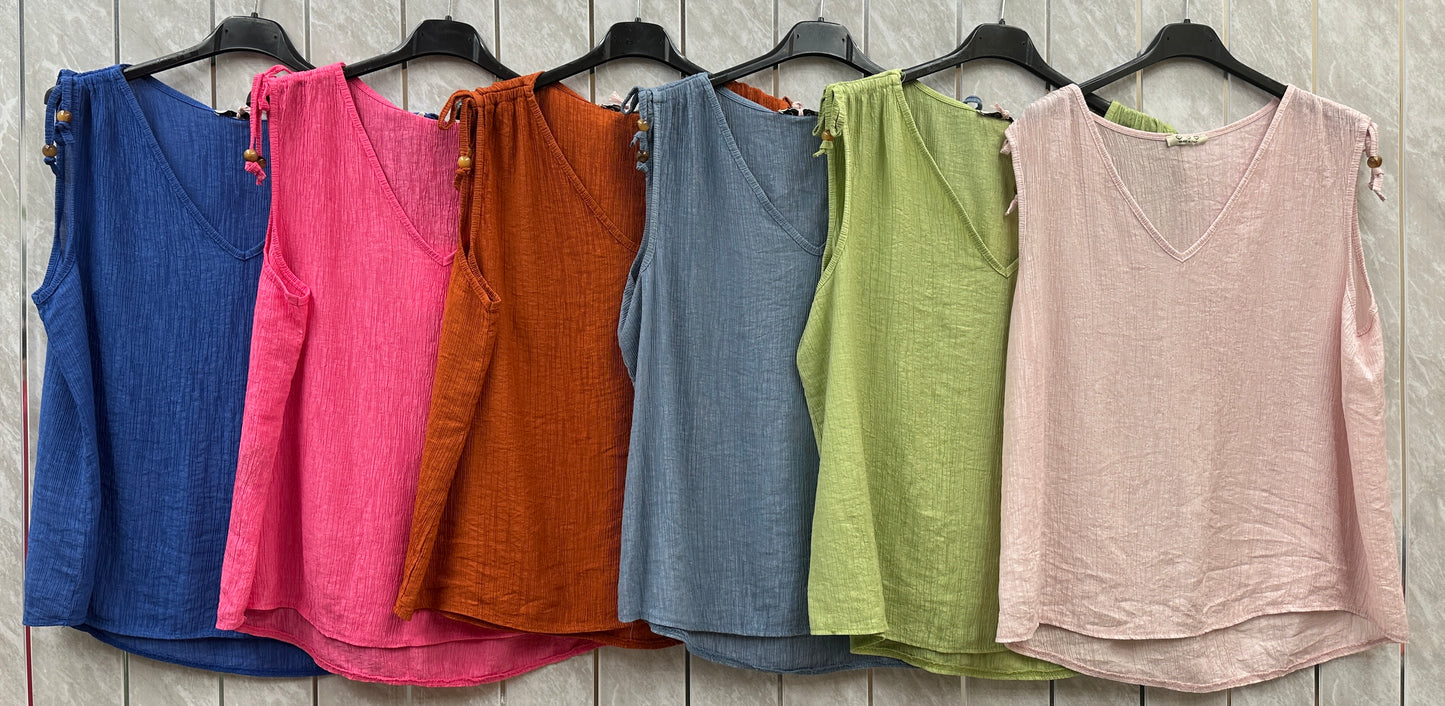CRINKLE ADJUSTABLE STRAP VEST