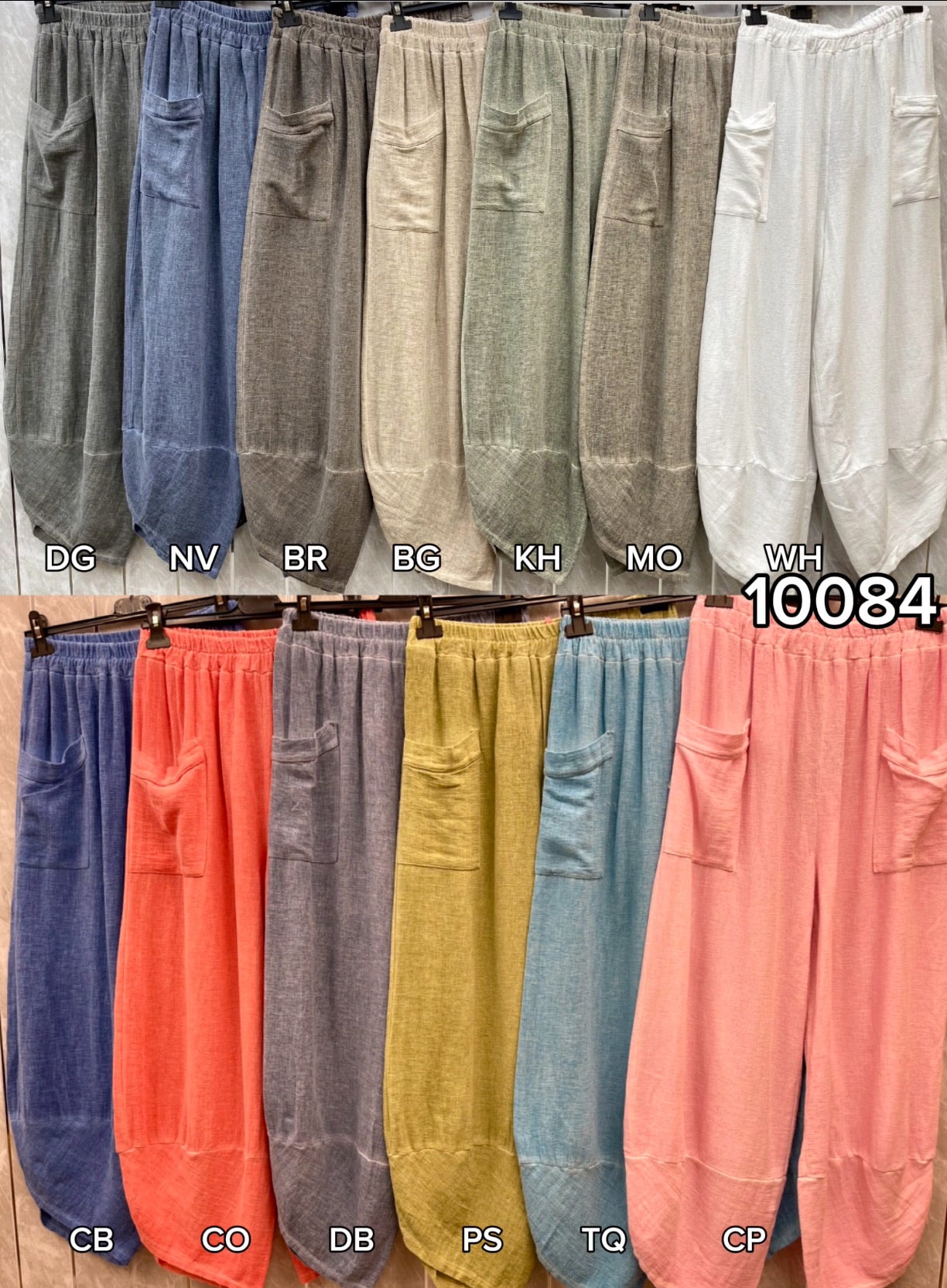 WASHED LINEN FRONT POCKET BARREL LEG TROUSER