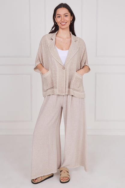 WASHED LINEN TWO POCKETS JACKET