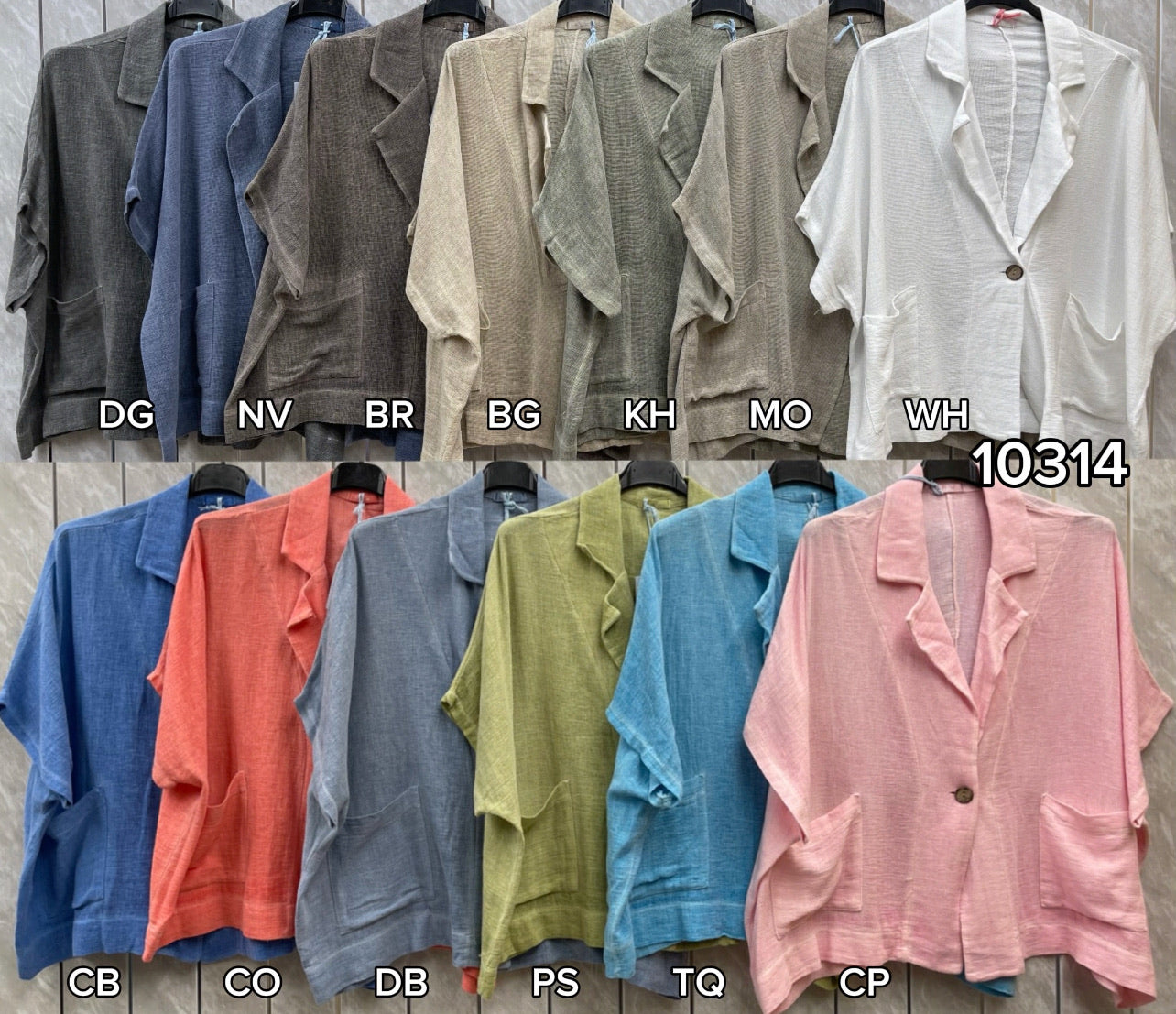 WASHED LINEN TWO POCKETS JACKET