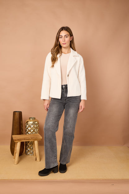BLANKET PLAIN CROPPED JACKET