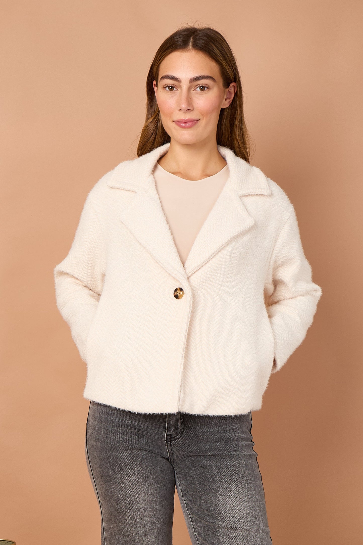 BLANKET PLAIN CROPPED JACKET