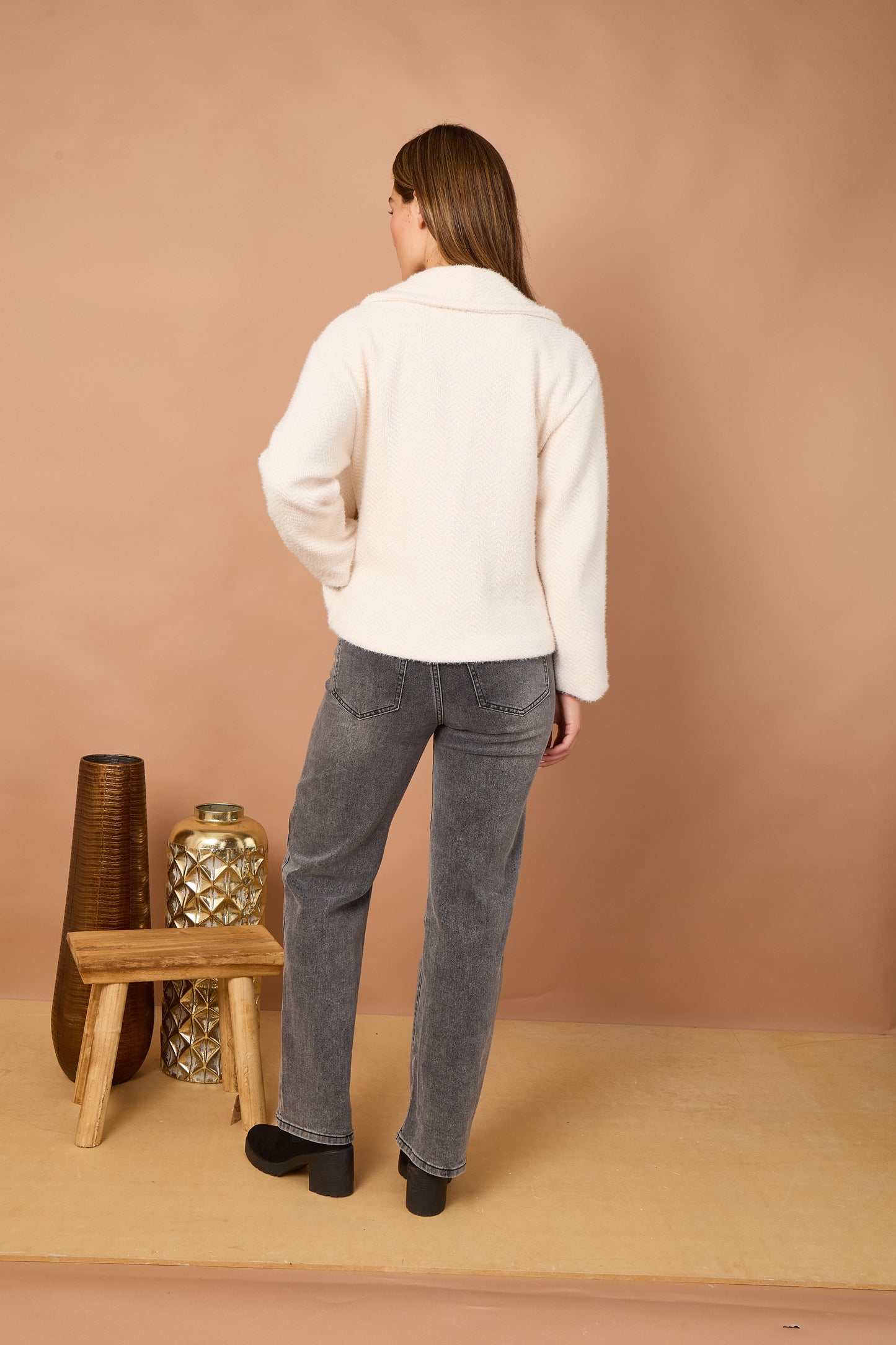 BLANKET PLAIN CROPPED JACKET