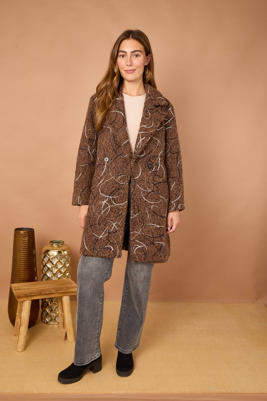 BLANKET STITCH LONG COAT