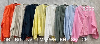 BALOON SLEEVE COTTON TOP