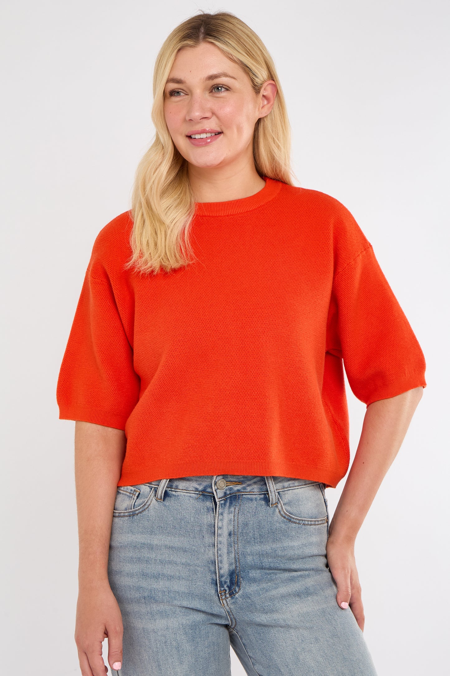 WAFFLE KNIT BOXY JUMPER