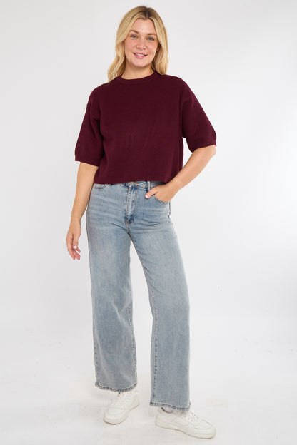 WAFFLE KNIT BOXY JUMPER