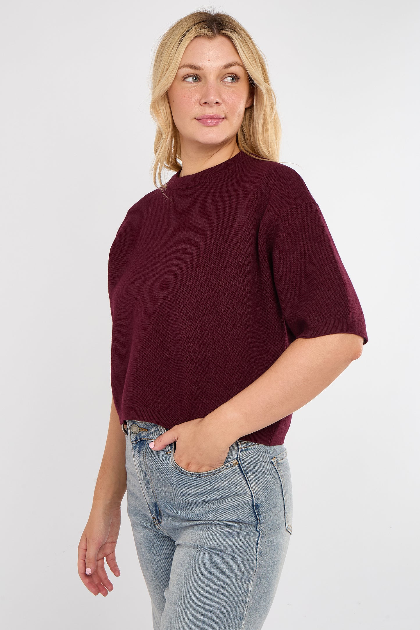 WAFFLE KNIT BOXY JUMPER