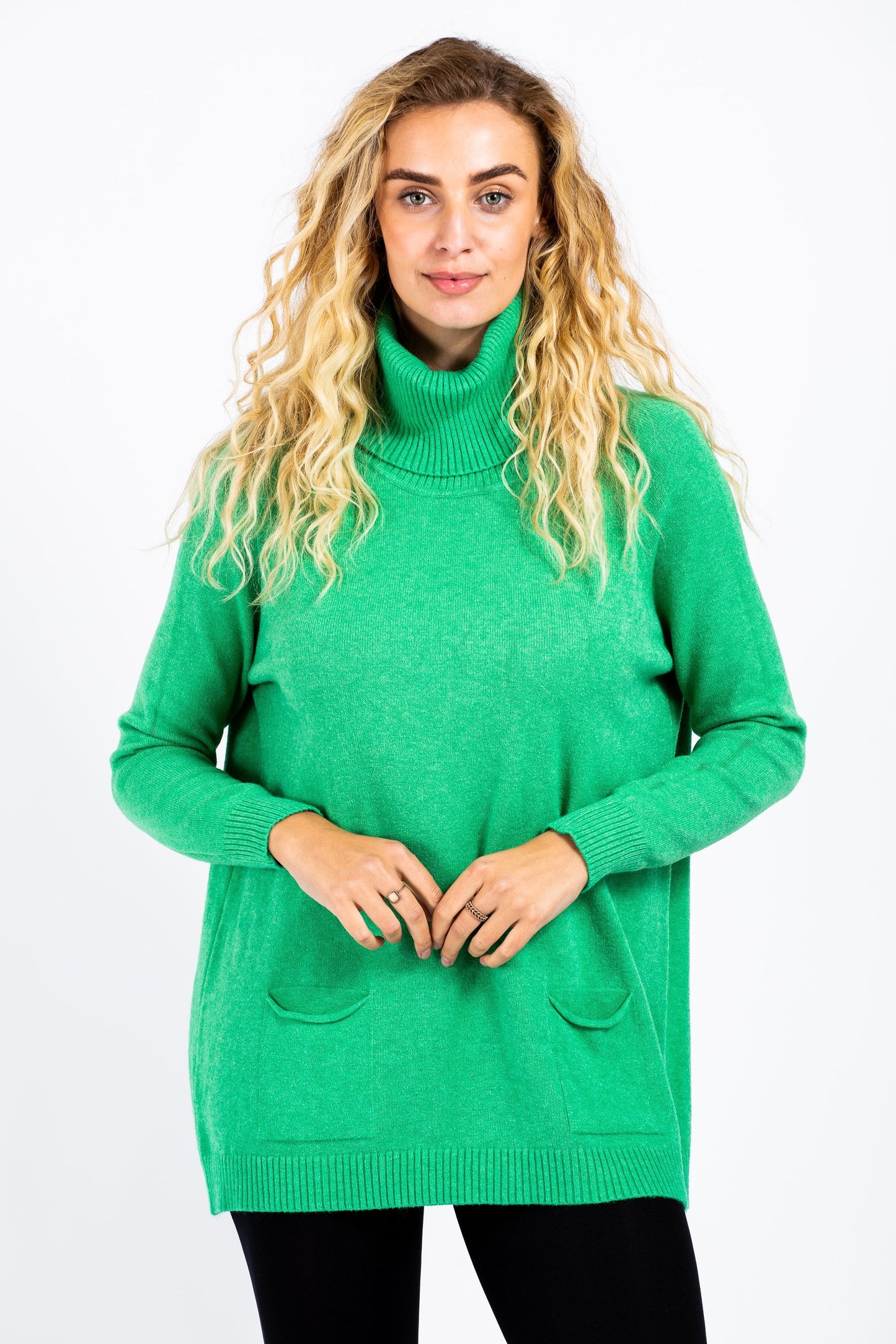 Two Pocket Roll Neck Jumper