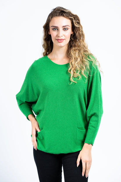 Two Pockets Batwing Jumper