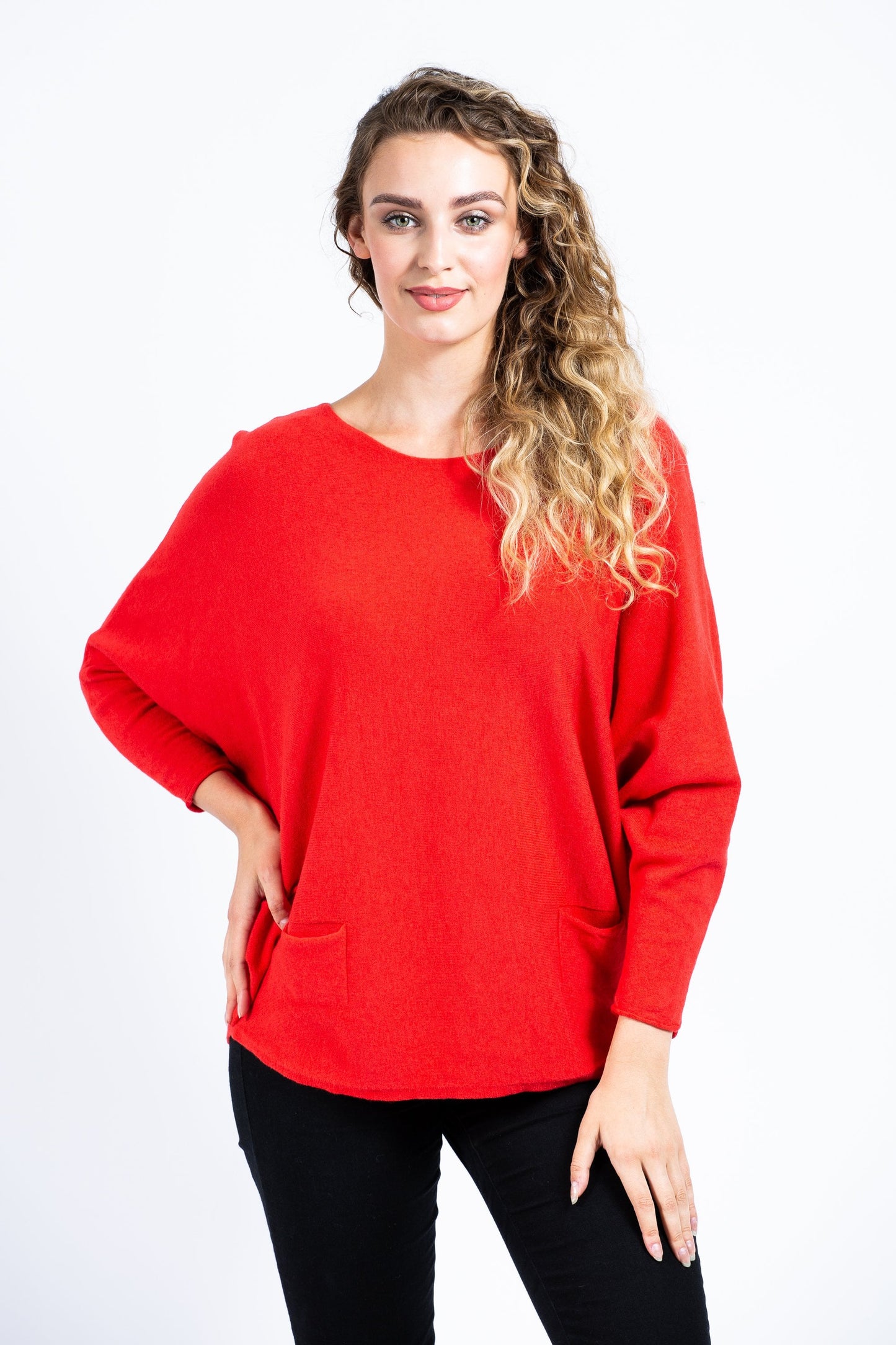 Two Pockets Batwing Jumper