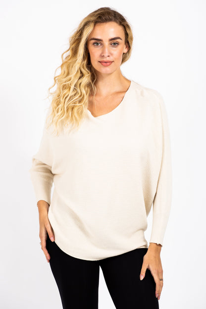 Batwing Ribbed Jumper