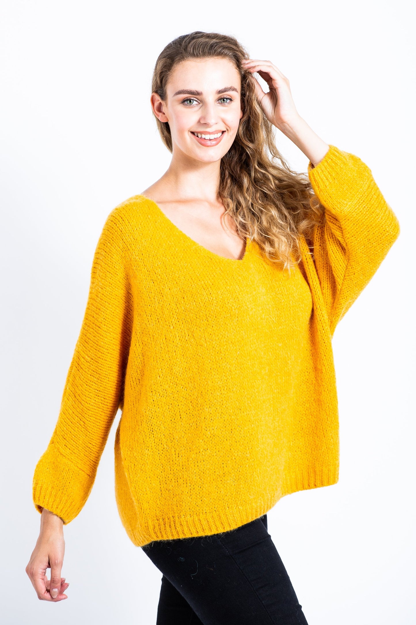 V-Neck Mohair Jumper