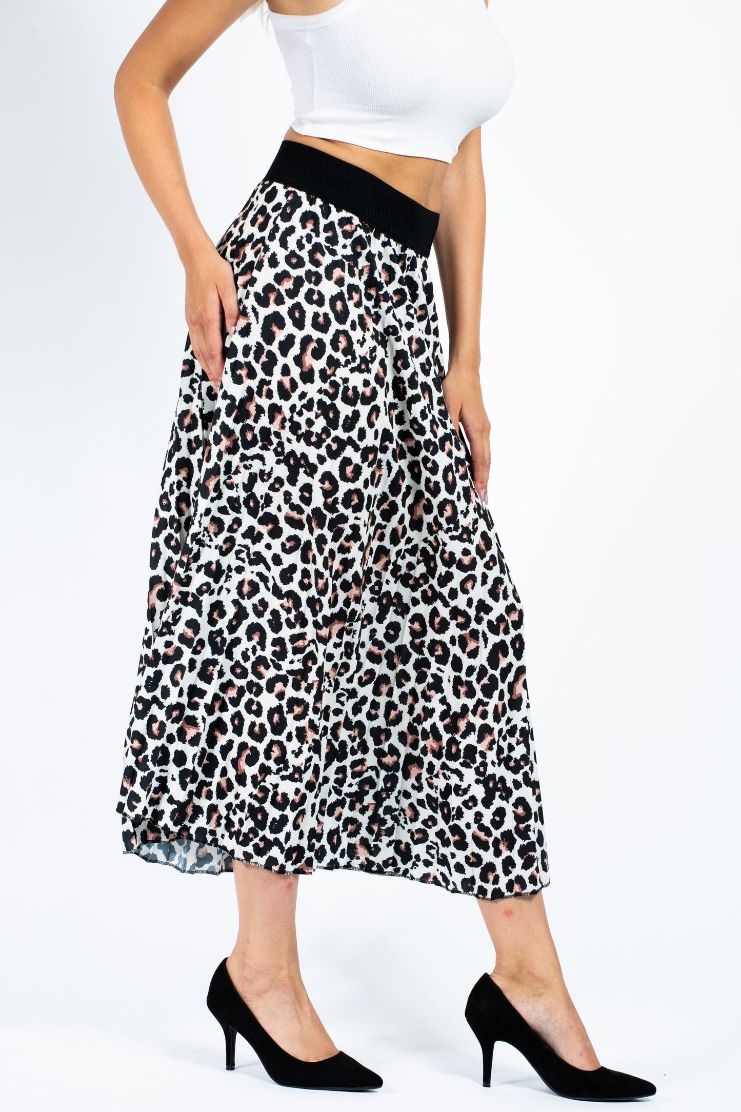 Leopard Pleated Skirts