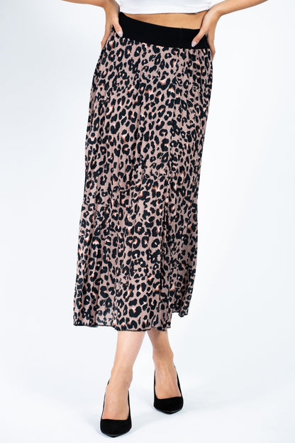 Leopard Pleated Skirts