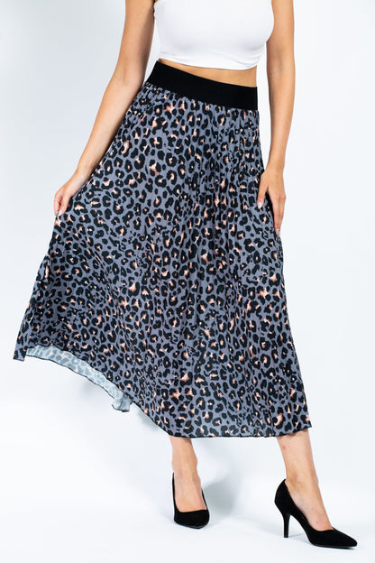 Leopard Pleated Skirts