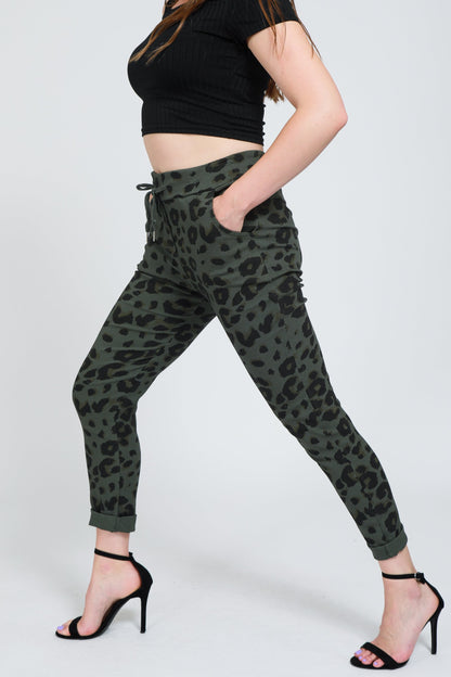 Leopard Print Magic Stretch Trousers