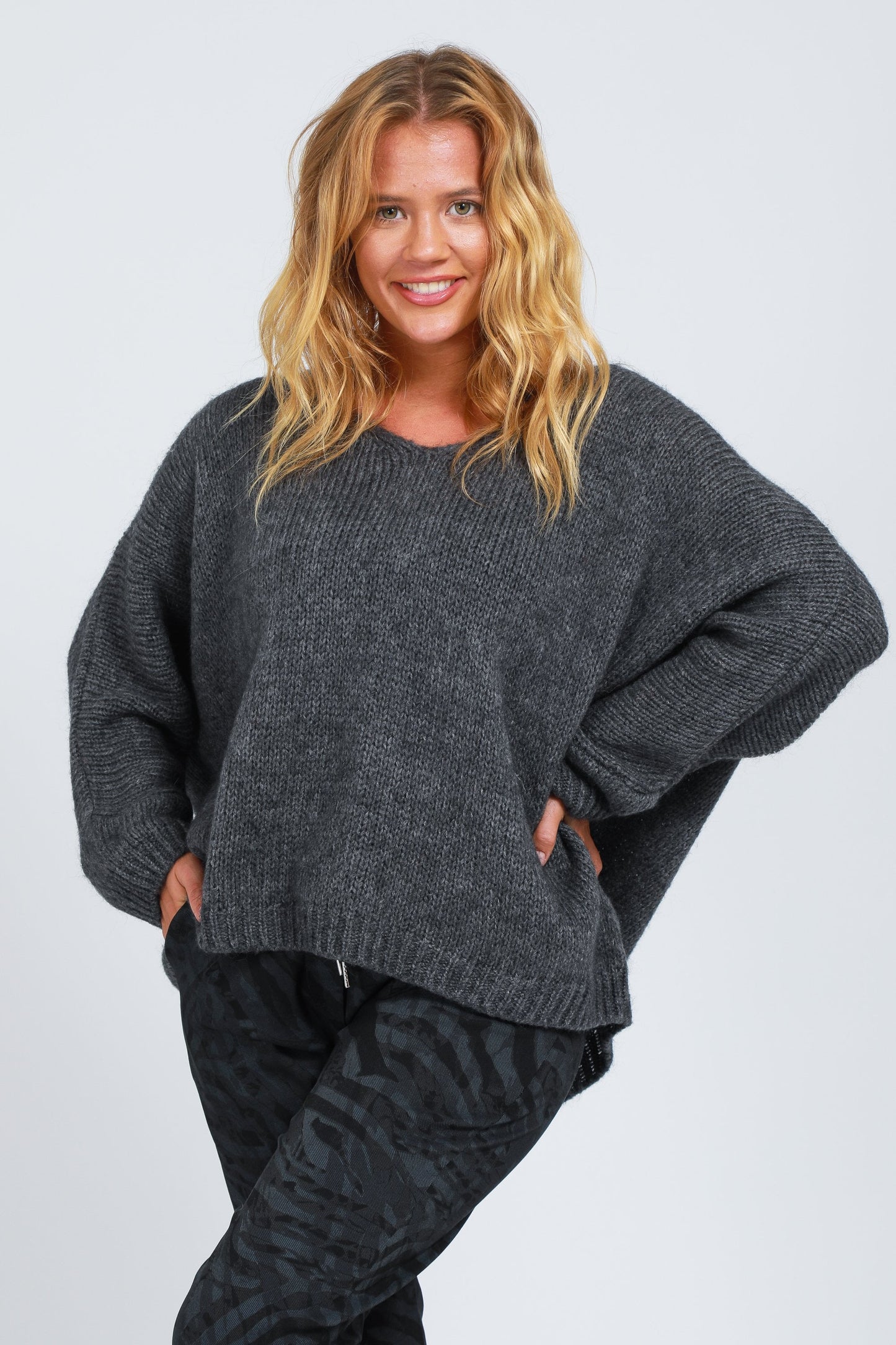 V-Neck Mohair Jumper