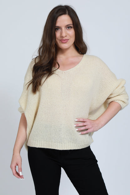 V-Neck Mohair Jumper