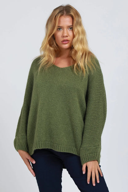 V-NECK MOHAIR JUMPER