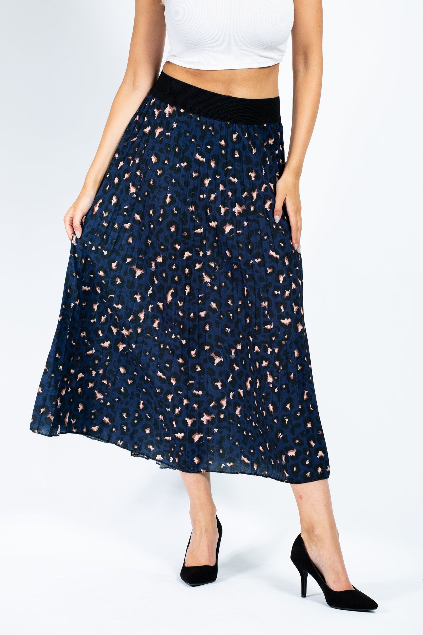 Leopard Pleated Skirts