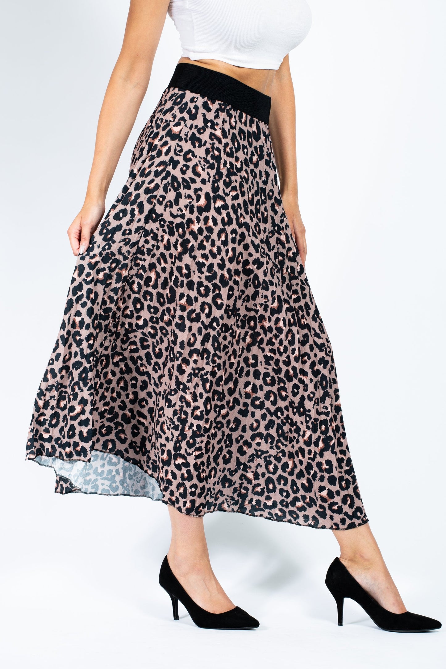 Leopard Pleated Skirts